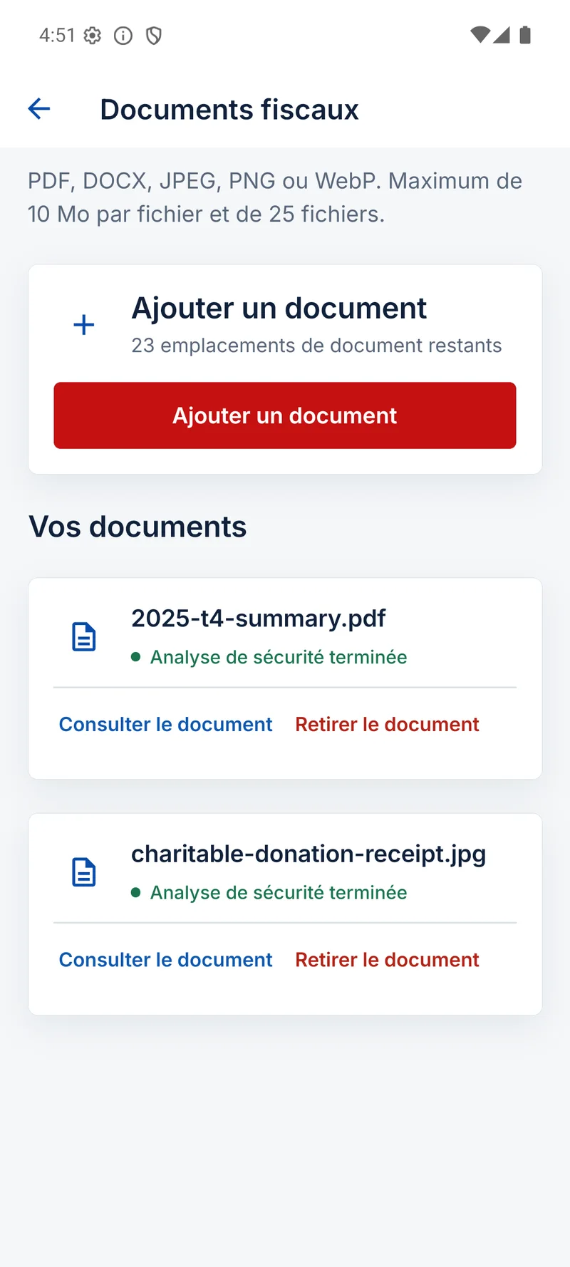 TaxCove — Documents sécurisés