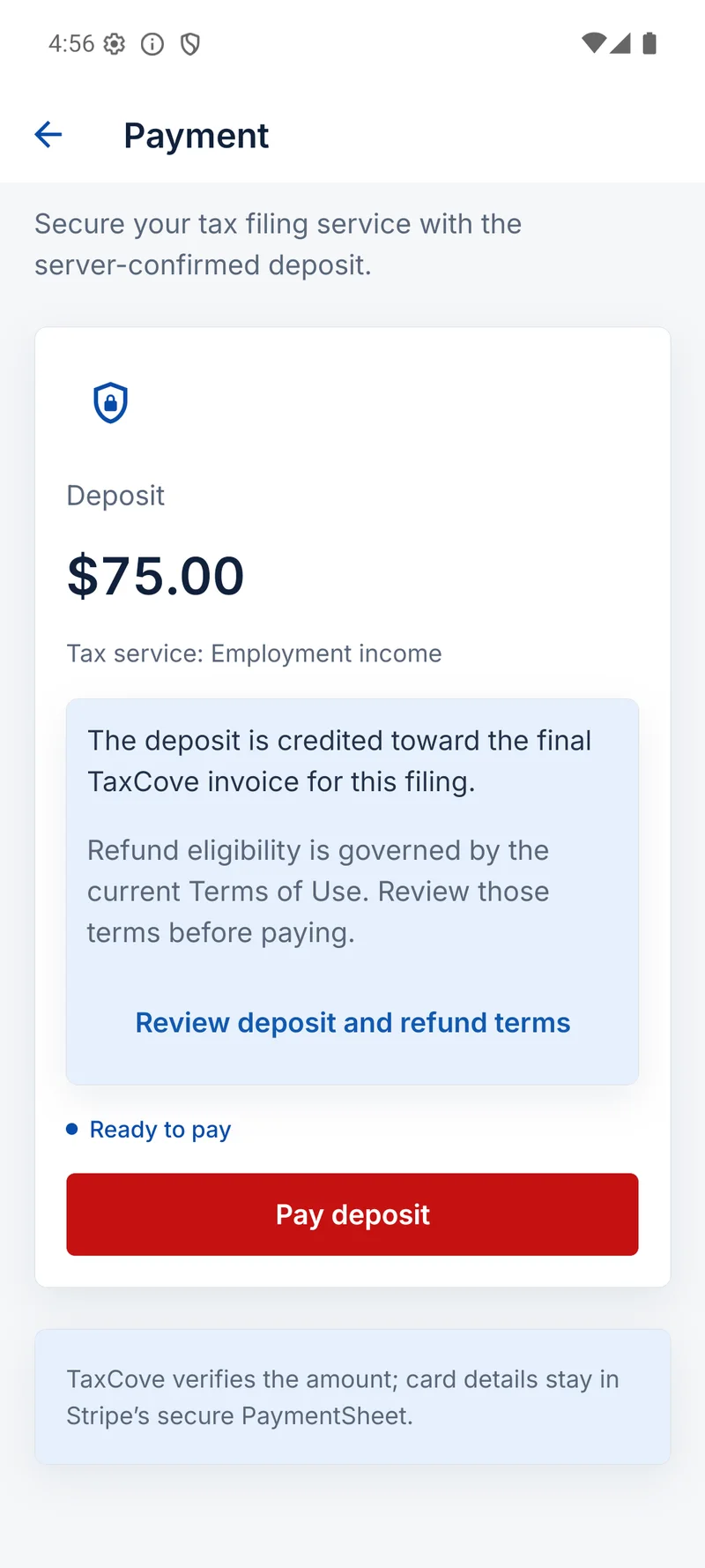 TaxCove — Pay securely